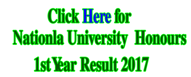 National University Honours 1st year result 2017Picture